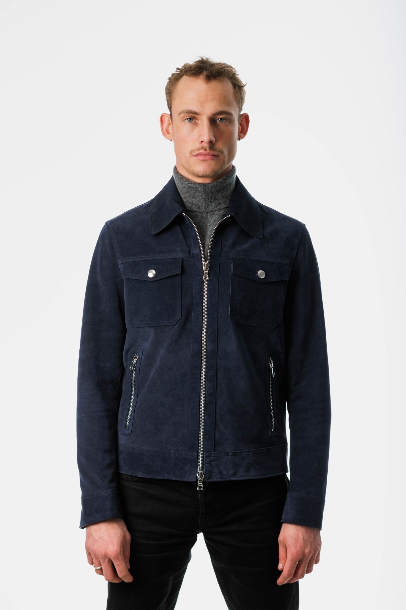 Suede sale navy jacket