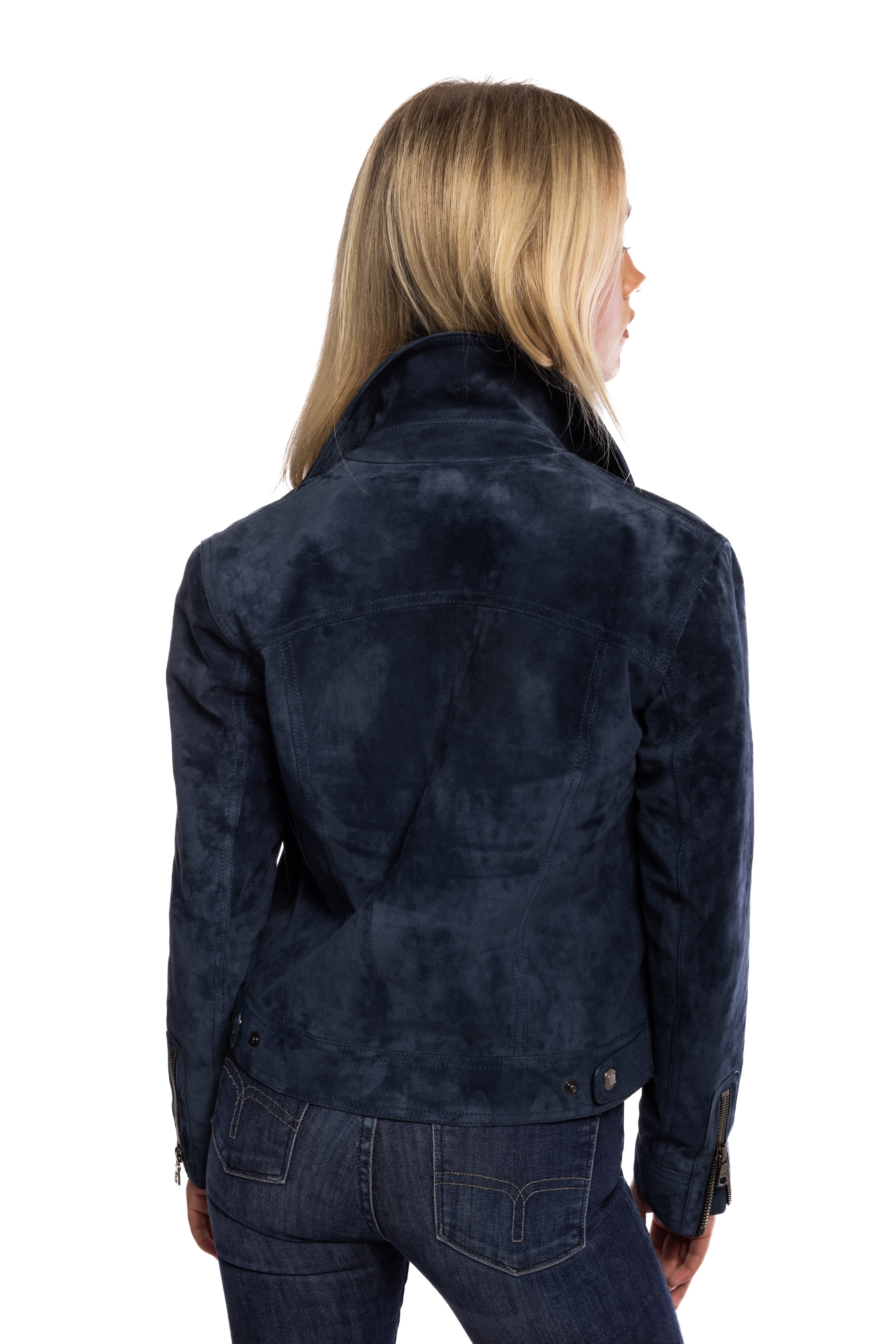 Blue Suede Leather Jacket