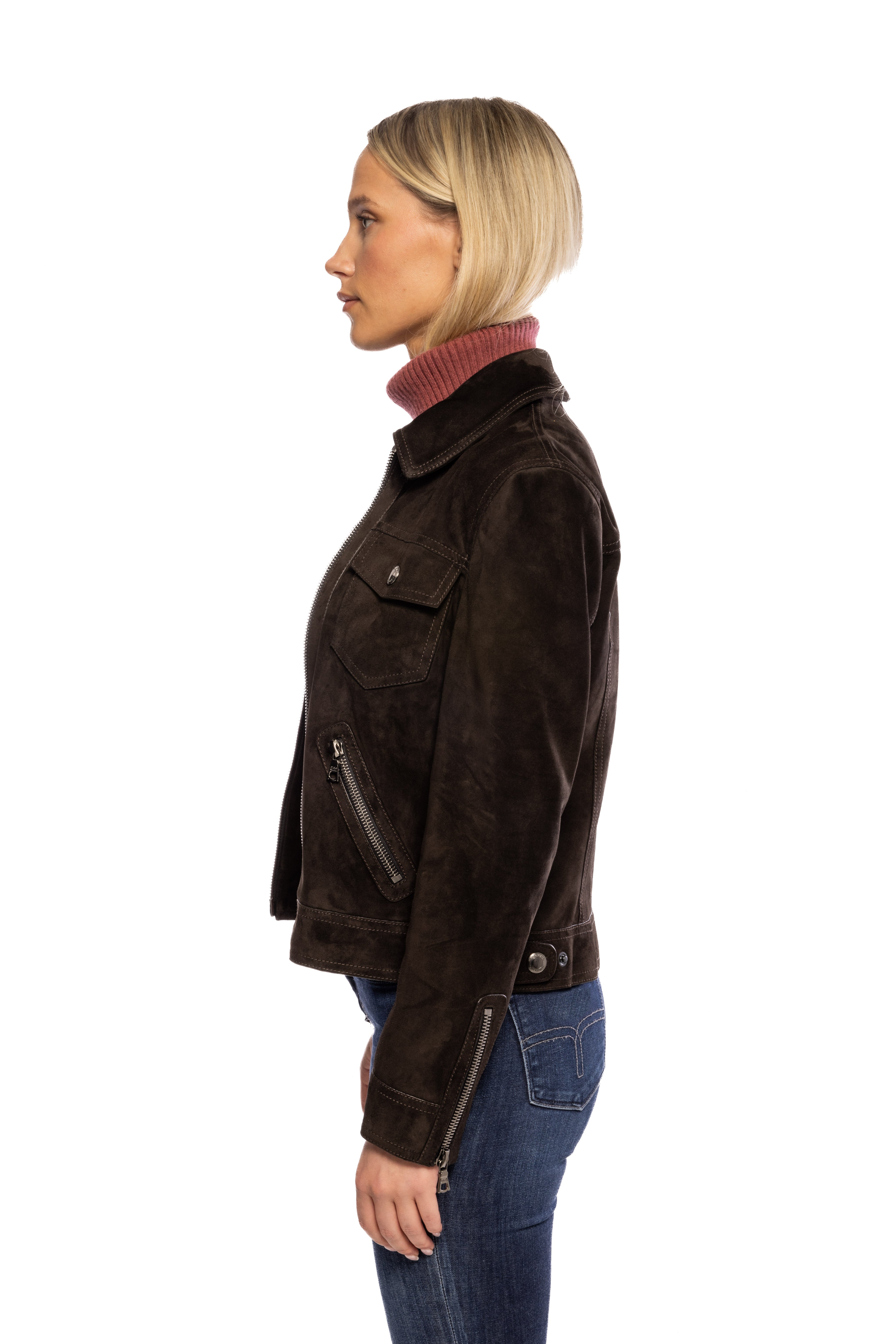 Dark Brown Suede Leather Jacket