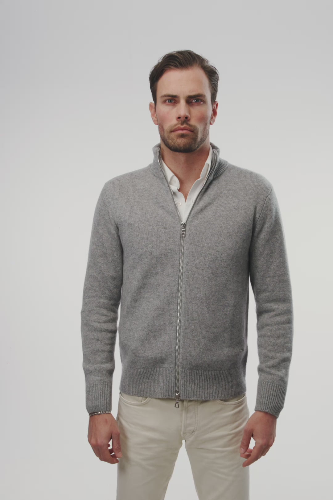 Gray Cashmere Cardigan video