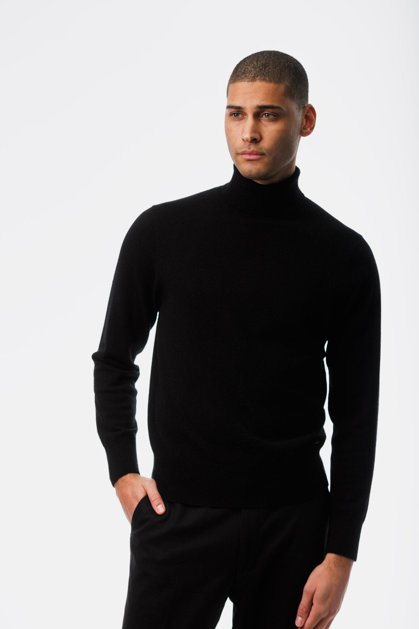 Black merino clearance roll neck