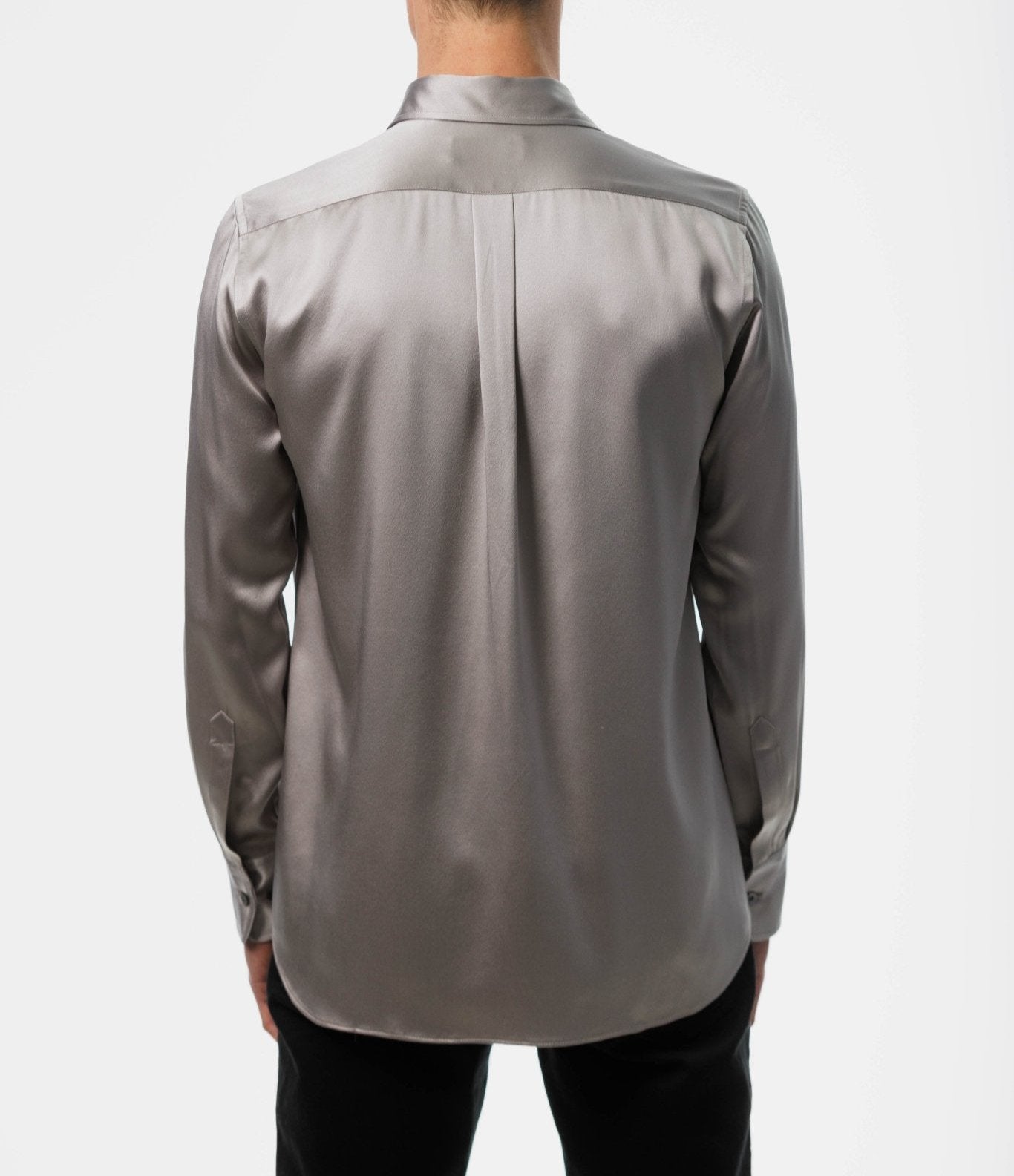 Dark Gray Silk Shirt - back view