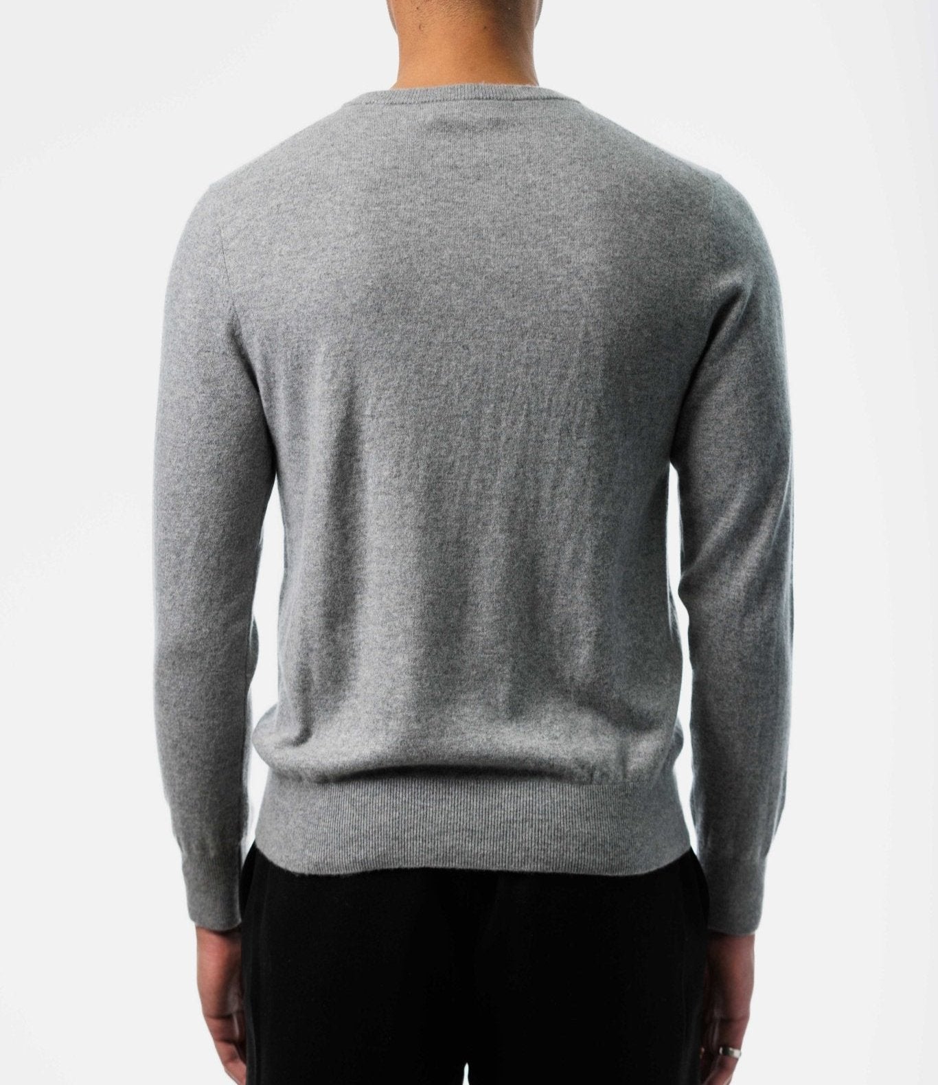 Gray v neck cashmere sweater best sale